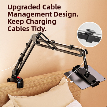 Десктоп стойка за телефон и таблети | Натисково управление | Метална конструкция | Марка X&X (Тип: Десктоп стойка; Материал: Метал; Марка: X&X)