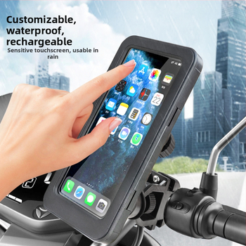Държател за телефон за електрически превозни средства със водоустойчив калъф, сензорен екран, презареждаем ABS монтаж