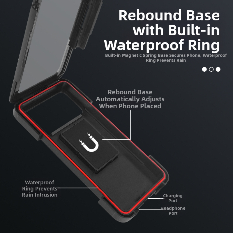 Държател за телефон за електрически превозни средства със водоустойчив калъф, сензорен екран, презареждаем ABS монтаж