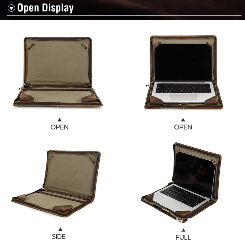 Nešiojamojo kompiuterio krepšys iš tikros odos, suderinamas su MacBook Air ir kitais nešiojamuosiais