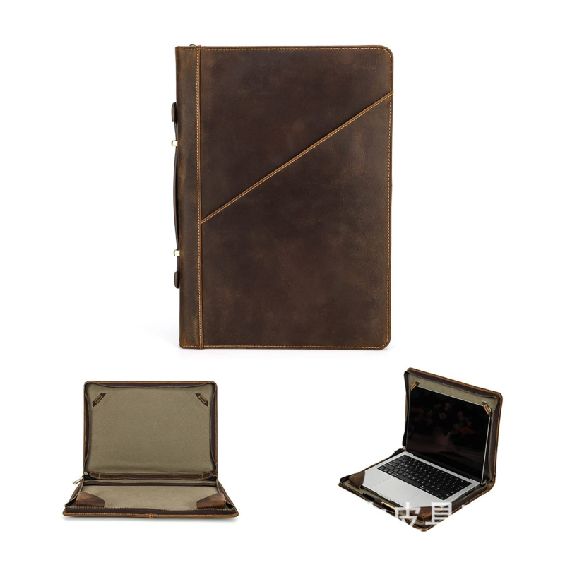 Nešiojamojo kompiuterio krepšys iš tikros odos, suderinamas su MacBook Air ir kitais nešiojamuosiais