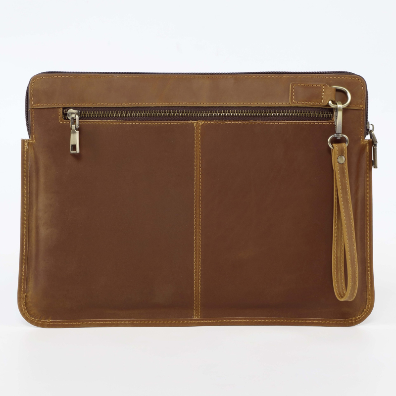 Husă de protecție MacBook Pro 14 din piele naturală – primul strat de piele de vită, căptușeală poliester, iarna 2024