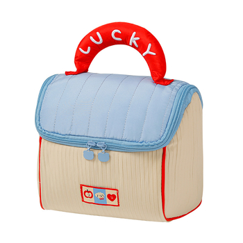 Κοσμητική τσάντα μακιγιάζ, μοντέλο Small House, κυβοειούς μορφής, πολυεστέρας, υπερ-ελαφριά, επεκτάσιμη και αποθηκεύσιμη; ιδανική για ταξίδια και αποθήκευση μακιγιάζ.