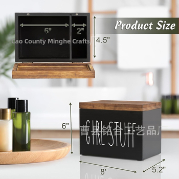 Ξύλινο Κοντέϊνερ Αποθήκευσης Γραφείου Με Καπάκι – MH241210, Πολλαπλής Χρήσης, Μοντέρνο Μινιμαλιστικό Σχέδιο, Κατάλληλο για Μπάνιο, Υπνοδωμάτιο, Κουζίνα