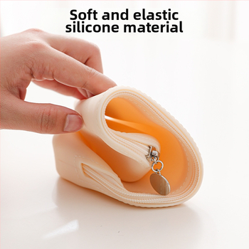 Τσάντα καλλυντικών από σιλικόνη με φερμουάρ για ταξίδια — Ανθεκτική στη σκόνη, Μεγάλη χωρητικότητα για αποθήκευση πινέλων μακιγιάζ