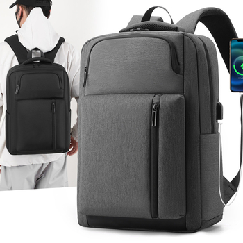 Rucsac de afaceri pentru bărbați, navetă — nailon, compatibil cu laptop de 16 inch, extindere, cure ergonomice curbate