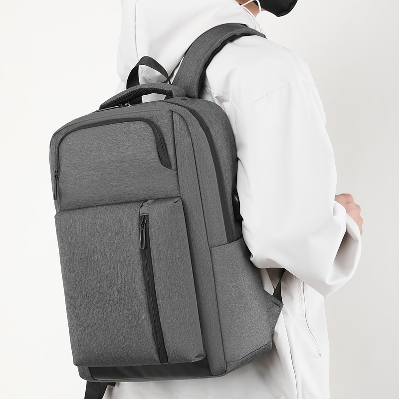 Rucsac de afaceri pentru bărbați, navetă — nailon, compatibil cu laptop de 16 inch, extindere, cure ergonomice curbate