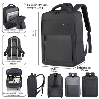 Rucsac pentru laptop din stofă Oxford, 20–35L, rezistent la uzură, bretele curbate, căptușeală din poliester, pentru călătorii de afaceri