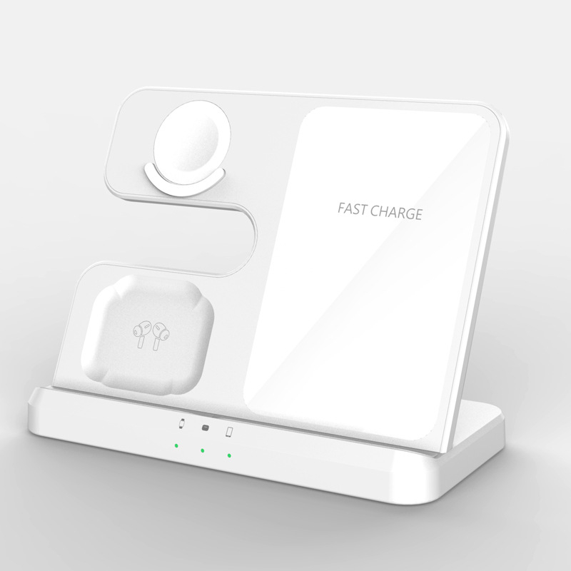 3-in-1 Juhtmevaba Laadija Samsung Telefonile, Kellale ja Kõrvaklappidele — Qi Kiirlaadimine, 15W Väljund, Type-C Sisend, Üldvõimsus 18W