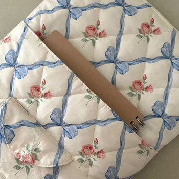 Moterų nešiojamojo kompiuterio krepšys gėlių raštu, poliesteris, nailoninis pamušalas, 2025 m. pavasaris
