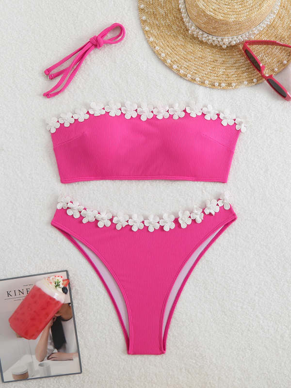 Bikini set bez naramenica, otvoreni leđa, poliester materijal, s jastučićem za grudni dio