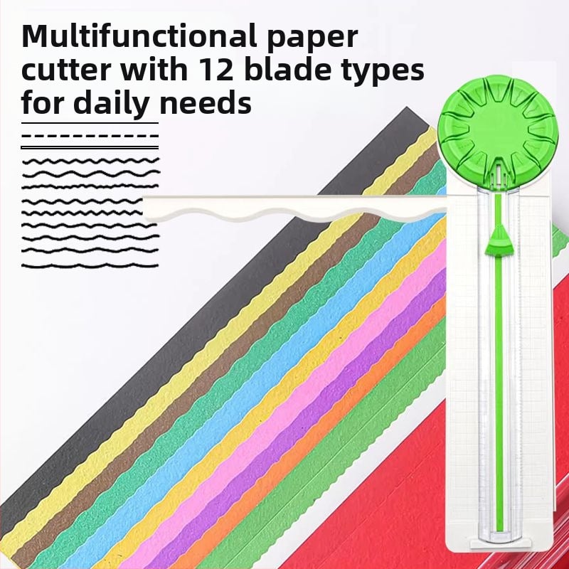 PT-001G 12-σε-1 συρόμενο μικρό πλαστικό κοπτικό χαρτιού για χειροποίητα ημερολόγια