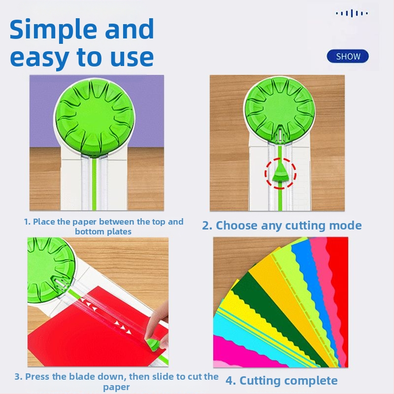 PT-001G 12-в-1 подвижен мини пластмасов нож за рязане на хартия за дневник и планер