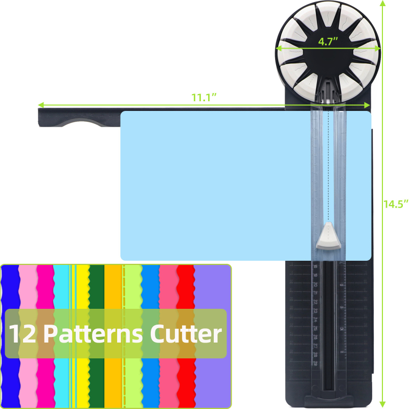PT-001G 12-σε-1 συρόμενο μικρό πλαστικό κοπτικό χαρτιού για χειροποίητα ημερολόγια