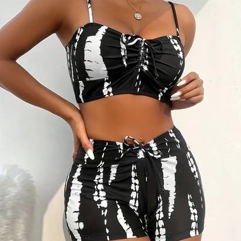 Női magas derekú bikini, hát nélküli, váll nélkül, briefs-stílusú alsó, 82% poliészter, 19% bélés, úszáshoz