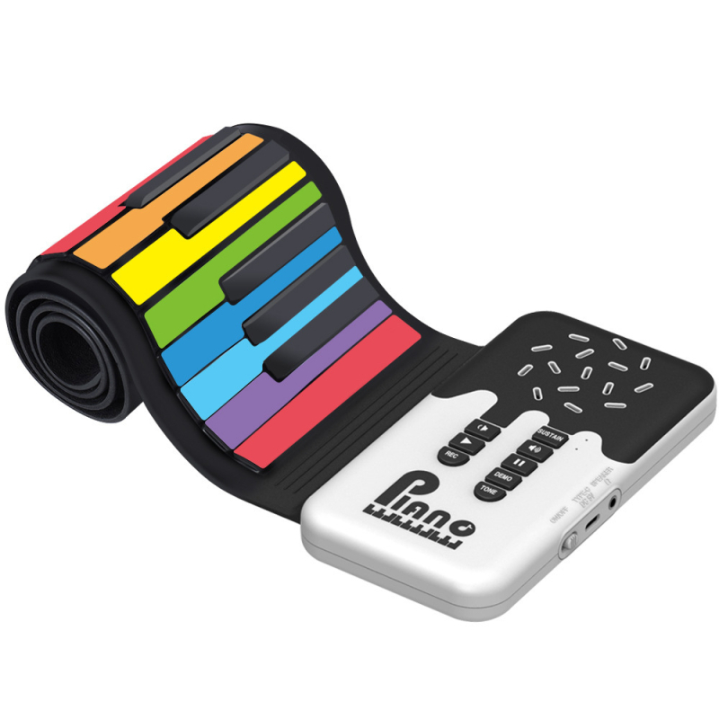 K6 49 клавиша преносим силиконов електронен орган с вградени говорители, 32-полифония, 100 тембра, презареждащ се