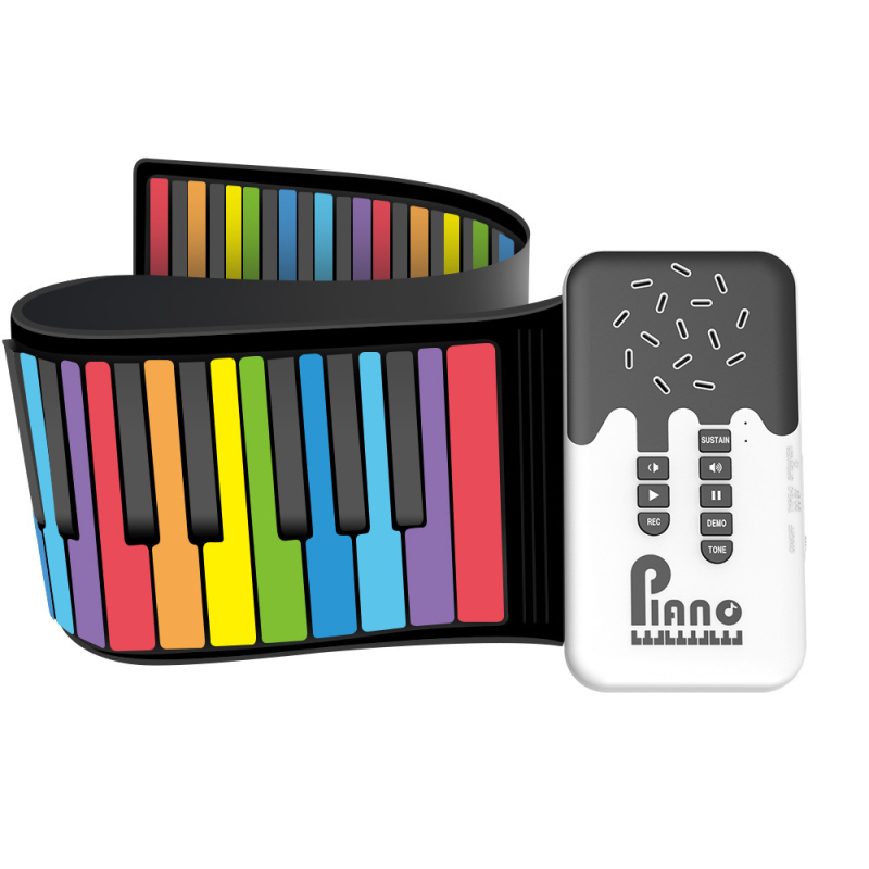 K6 49 клавиша преносим силиконов електронен орган с вградени говорители, 32-полифония, 100 тембра, презареждащ се