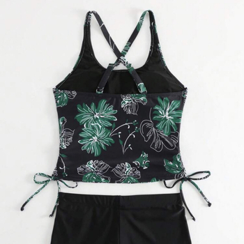 Ženski dvodijelni bikini s floralnim uzorkom, gornji dio s jastučićima, 82% poliester, podstava 18% elastan, težina tkanine 300 g/m2