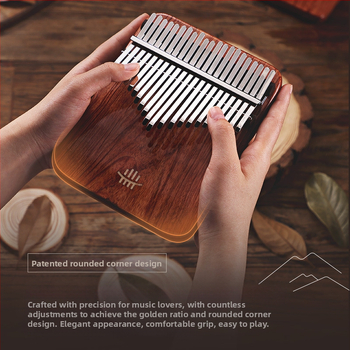 Kalimba δαχτύλων - Σειρά B, κορυφαίο μοντέλο, 21 ήχοι, κάτω άνοιγμα πλάκας