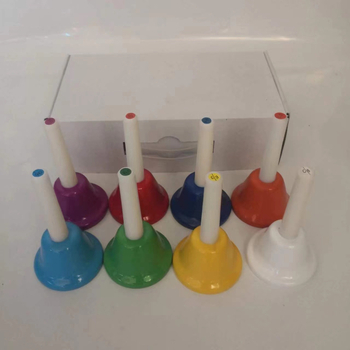 Orff sitamperkusija ar astoņiem tonumiem — rokas spiedējs zvaniņš bērnudārzam, mācību līdzeklis 4–6 gadu veciem bērniem, astoņtoņu melodijas pulkstenis