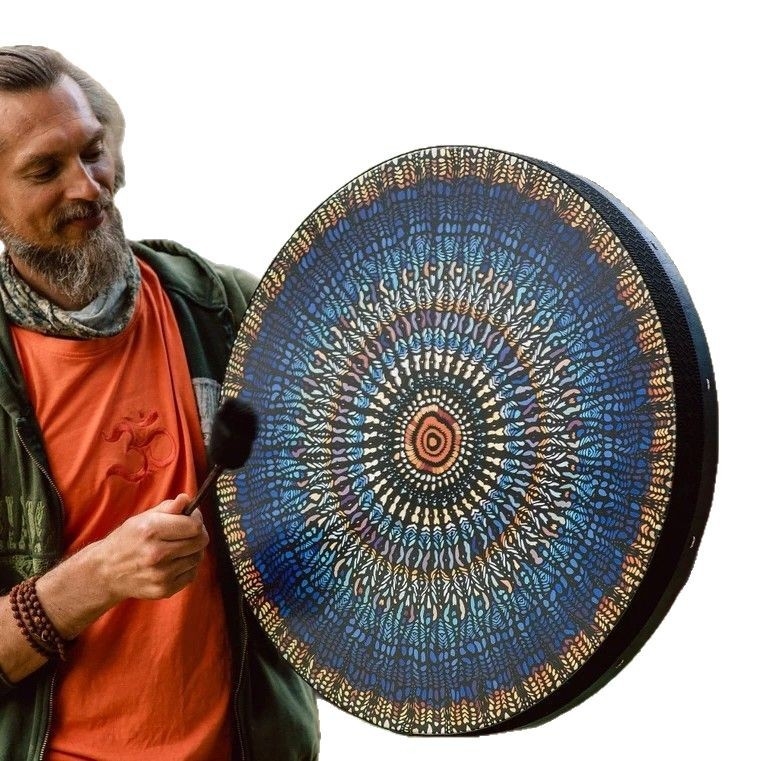 Tambur mozaic Haobei tree – din lemn, stil etnic, semi-manual