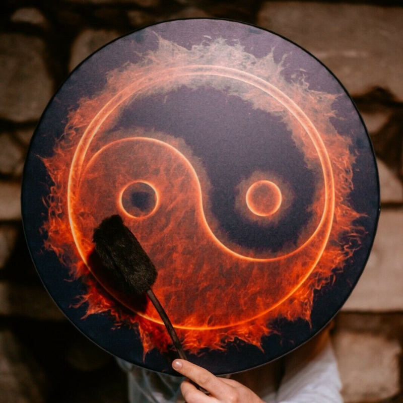 Haobei tree Μοζαϊκό τύμπανο – Ξύλινο, Εθνοτικό στυλ, Ημιχειροποίητο