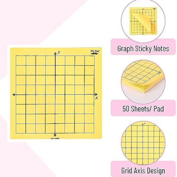 Fluorescencinės koordinačių ašies užrašai - atskiriami, su stipria lipnumu, 50 puslapių