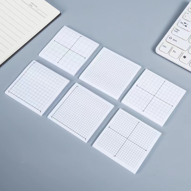 Fluorescencinės koordinačių ašies užrašai - atskiriami, su stipria lipnumu, 50 puslapių