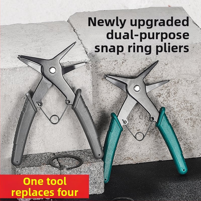 Клипови клещи за вътрешни и външни клипсове, двуфункционален инструмент за демонтаж на пружинни пръстени и разширяващи клещи