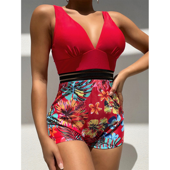 Γυναικείο ολόσωμο μαγιό με εκτύπωση, στενή γραμμή, επένδυση στήθους χωρίς μεταλλική στήριξη, πολυεστέρας 82%, επένδυση πολυεστέρα