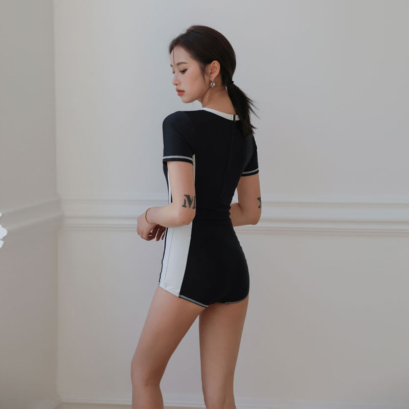 Costum de baie întreg pentru femei, mâneci lungi, uscare rapidă, material din nailon cu 82% spandex, căptușeală din poliester-spandex 18%, burete pentru bust, fără suport metalic