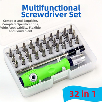 Jianuo Hardware 32-в-1 многофункционален комплект отвертки за телекомуникационна поддръжка, стомана хром-ванадий