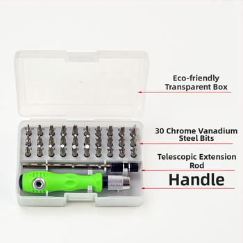 Jianuo Hardware 32-в-1 многофункционален комплект отвертки за телекомуникационна поддръжка, стомана хром-ванадий