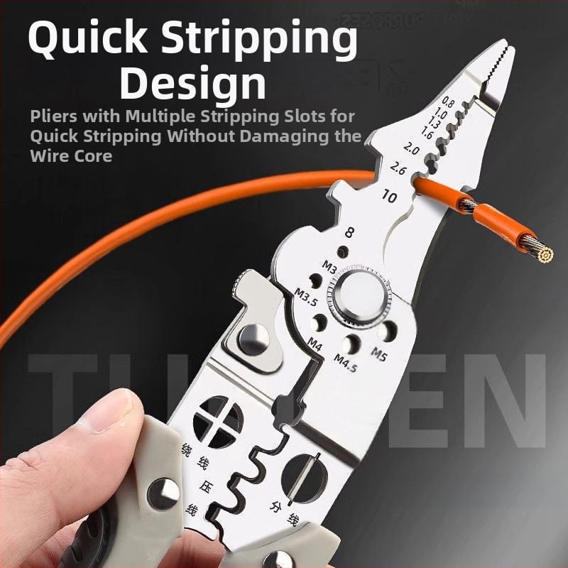 Višenamjenski kliješta za skidanje izolacije s oštrim vrhom – električarski alat