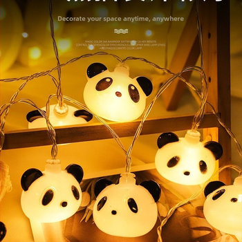 LED Panda γιρλάντα φωτισμού - 10 LED, τροφοδοσία με μπαταρία, χειροκίνητος έλεγχος, χωρίς ρύθμιση φωτεινότητας