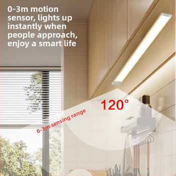 Λεπτή LED λωρίδα με αισθητήρα κίνησης, αυτοκόλλητη και επαναφορτιζόμενη για ντουλάπες, κρασοθήκες και ντουλάπες