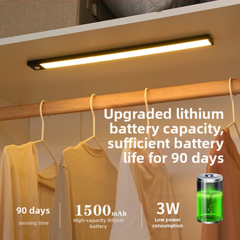 Λεπτή LED λωρίδα με αισθητήρα κίνησης, αυτοκόλλητη και επαναφορτιζόμενη για ντουλάπες, κρασοθήκες και ντουλάπες
