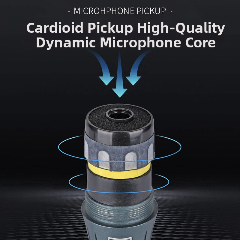 Жично динамичен микрофон за KTV, конференции и домашно ползване — 30 Hz–15 kHz, SNR ≥95 dB, модел 001