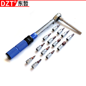 Ключ за въртящ момент, 15-частен комплект, 72-зъбен храповик, регулируем, 2–24 N·m, индустриален клас