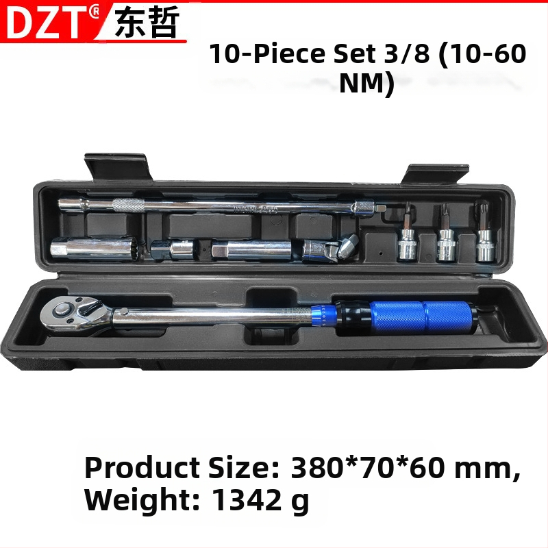 Ключ за въртящ момент, 15-частен комплект, 72-зъбен храповик, регулируем, 2–24 N·m, индустриален клас