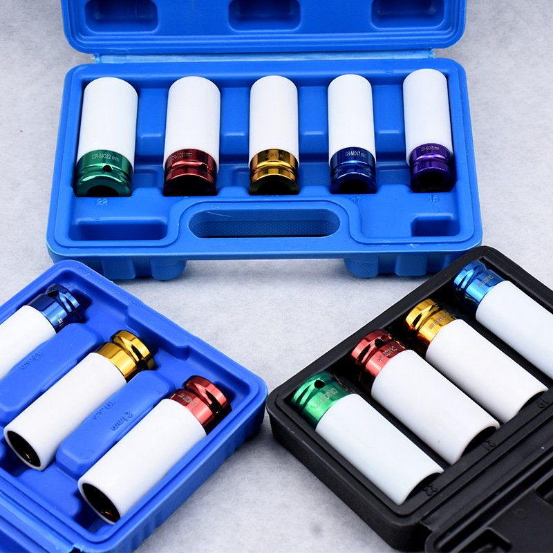 Защитни маншети за гуми, комплект от 3 части – метрични, високовъглеродна стомана, полирано хромирано покритие, накрайник с единичен профил