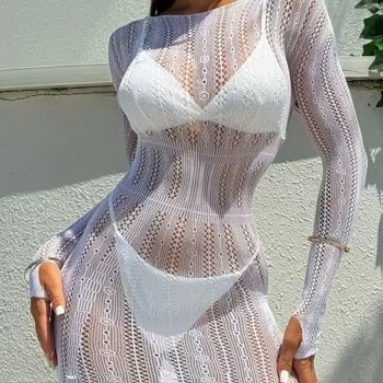 Νυχτερινό εσώρουχο με διαφανές πλέγμα στην πλάτη, νάιλον 90–95%, μακριά μανίκια, unisex εσωτερικά ρούχα (Κυκλοφορία άνοιξη 2025)