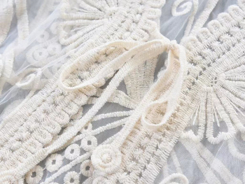 Moteriškas pliažo mezginio kardiganas su perforuotu raštu, 70% medvilnė, 165 g, įdėklas poliesteris 30%, gėlių raštas, V kaklo iškirptė