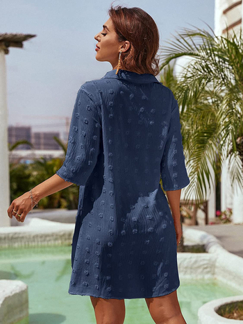 Γυναικεία πόλο T-shirt, χαλαρή γραμμή, 3/4 μανίκια, μείγμα βαμβακιού και πολυεστέρα, 90–95% πολυεστέρας.