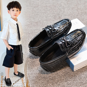 Dječje slip-on loaferice s PU gornjim dijelom, potplat od goveđeg tetiva, šivanje, britanski stil