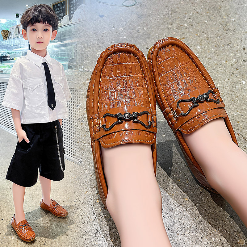Dječje slip-on loaferice s PU gornjim dijelom, potplat od goveđeg tetiva, šivanje, britanski stil