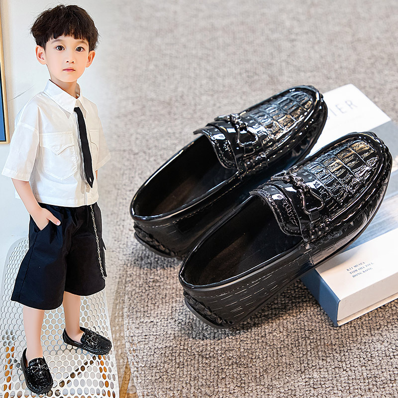 Dječje slip-on loaferice s PU gornjim dijelom, potplat od goveđeg tetiva, šivanje, britanski stil