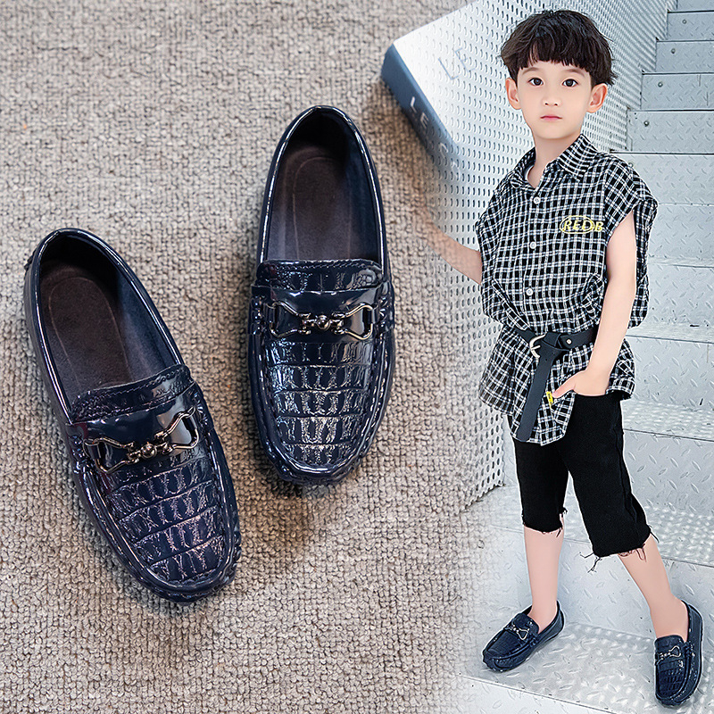 Dječje slip-on loaferice s PU gornjim dijelom, potplat od goveđeg tetiva, šivanje, britanski stil
