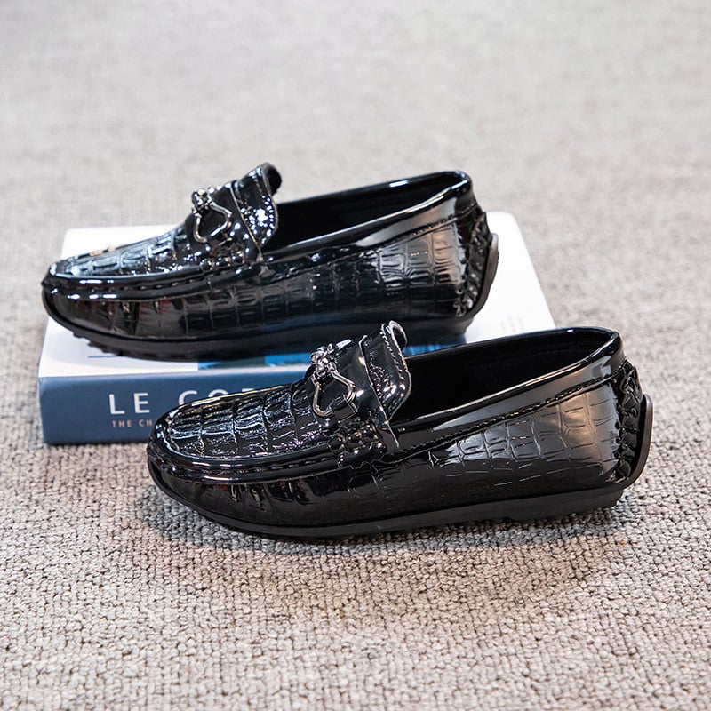 Dječje slip-on loaferice s PU gornjim dijelom, potplat od goveđeg tetiva, šivanje, britanski stil