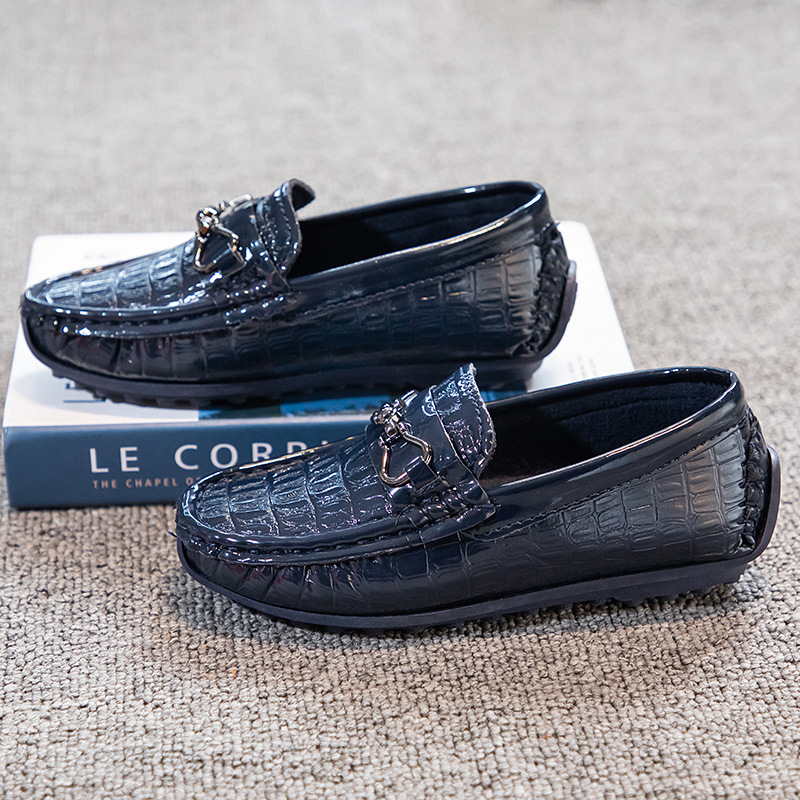 Dječje slip-on loaferice s PU gornjim dijelom, potplat od goveđeg tetiva, šivanje, britanski stil